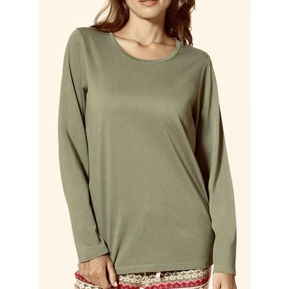 HUE - NWT - L Sz Lg Women’s Crewneck Long Sleeve Pajama Top or Top w/Jeans - Picture 8 of 15